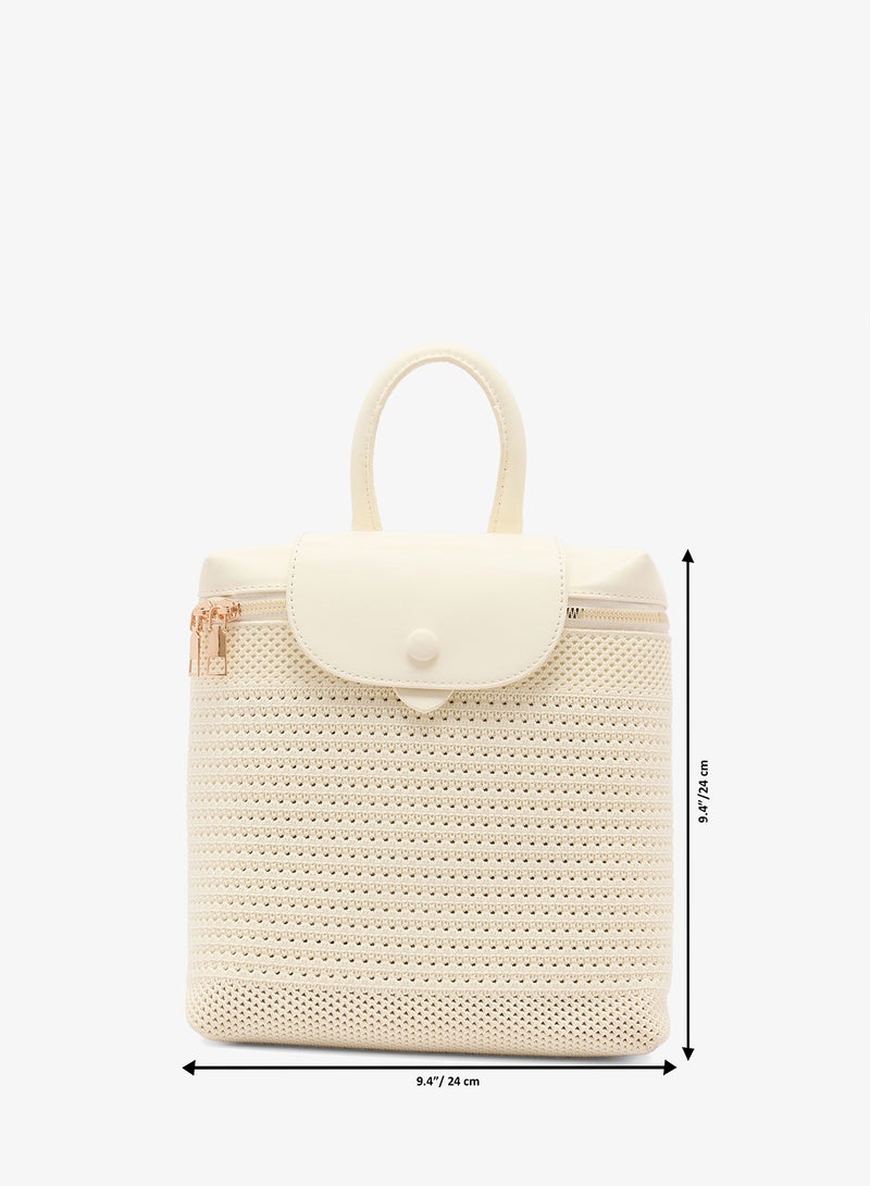 Ginger Woven Texture Backpack - Image 5